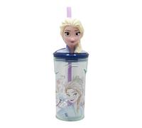 STOR Frozen Reusable Cup with Straw and lid, 3D Figure, 360 ml
