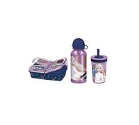 Stor Frozen Triple Pack - Sandwich Box, Straw Tumbler & 400ml Aluminium Bottle