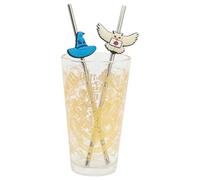 STOR Glass Cup Set with Stainless Steel Straws Harry Potter 480ml - BPA Free, Perfect for Cold and Hot Drinks