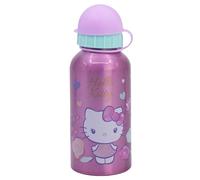 STOR Hello Kitty Aluminium Water Bottle for Kids 400ml - Reusable Children's Bottle with Safety Spout and Leak-Proof Cap - Lightweight and Durable