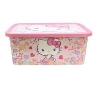 Stor Hello Kitty Storage Box Click Lid Toy Organiser Container 13L | Plastic storage box for toys and accessories. Ideal for children's bedrooms and playrooms. Secure click lid.