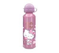 STOR Hello Kitty Kids Aluminium Water Bottle 530ml with Anti-Drip Spout and Safety Cap Reusable for School Sports Children