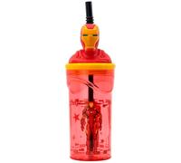 Stor Avengers Invincible Force Iron Man 3D Figurine Tumbler for Kids with Straw, BPA-Free Material, Durable Design, 360 ml