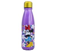 STOR Kids Aluminium Water Bottle Minnie Mouse 600ml - Reusable with Safe Spout and Leak-Proof Lid for Children School Sports