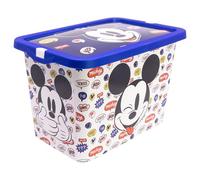 Stor Kids Storage Box Mickey Mouse with Click Closure 7 Litres - Multi-Purpose Plastic Organiser for Toys and Children's Room