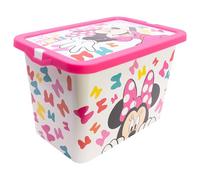 Stor Kids Storage Box Minnie Mouse with Click Closure 7 Litres - Multi-Purpose Plastic Organiser for Toys and Children's Room