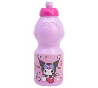 Stor Kids Water Bottle Kuromi 400ml Plastic with Anti-Drip Cap and Non-Slip Band BPA Free for Children