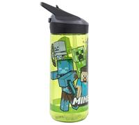 STOR Kids Water Bottle Minecraft 620ml Tritan Reusable with Automatic Flip Spout BPA Free