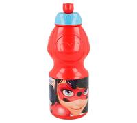 Stor - Lady Bug Miraculous-Lady Bug Sport Plastic Bottle 400 ml (86932), Red, 18 x 6 cm