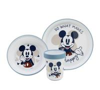 Stor Mickey Mouse 3pcs Bicolor Premium Kids Dinner Tableware Set Plate, Bowl & Tumbler, BPA Free, Non Slip, Children, Baby
