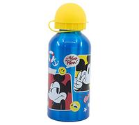 Stor - Mickey Mouse, Aluminium Bottle 400ml - BPA Free, Leak-Proof with Security Spout & Cap - Durable & Eco-Friendly - Perfect for Kids - Official Licensed Product, 100% Original