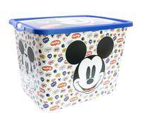 Stor Mickey Mouse Storage Box with Click Closure 23 Litres - Kids Plastic Organiser Container for Toys and Bedroom Organisation