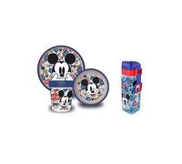 Stor Mickey Twin Pack - Safety Lock Bottle & 3 Piece Premium Set