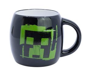 STOR Minecraft Ceramic Globe Mug 380ml - Large Breakfast Coffee Mug with Original Design - Microwave and Dishwasher Safe