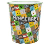 STOR Minecraft Plastic Dustbin 9923ml - Decorative Kids Waste Bin for Children's Bedroom, Lightweight and Durable Design for Boys and Girls