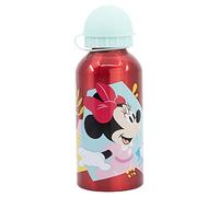 Stor - Minnie Mouse, Aluminium Bottle 400ml - BPA Free, Leak-Proof with Security Spout & Cap - Durable & Eco-Friendly - Perfect for Kids - Official Licensed Product, 100% Original