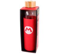 Stor Nintendo Super Mario Bros Glass Bottle w/ Silicone Lid Rouge 585 ml