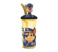 STOR Paw Patrol Boy Reusable Cup with Straw and lid, 3D Figure, 360 ml