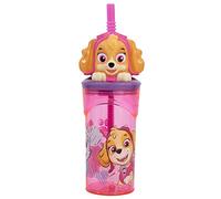 Stor Paw Patrol Girls 3D Figurine Kids Drink Tumbler with Straw, Attractive Lid, BPA-Free Plastic, Durable Design, 360 ml (12.17oz) - Kids Drinking Cup Great for School, Travel, Sports or Daily Use