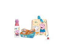Stor Peppa Pig Triple Pack - 3D Figurine Drinks Bottle, Sandwich Box & Drawstring Lunch Bag