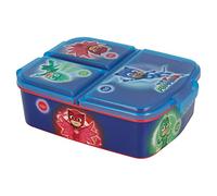 Stor PJ Masks Kids Childrens Multi Compartment Rectangular School Travel Lunch Food Box Sandwich Bento Container, BPA Free (Blue)