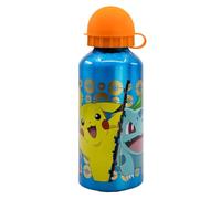Stor Pokemon 400ml Aluminium Water Bottle for Kids School Sports Drinks Bottle, Reusable, Security Cap, BPA Free (Blue)