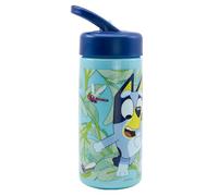 Stor S.L. Sports Water Bottle Bluey - 410 ml, Straw & Built-in Handle, Blue