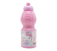 STOR Reusable Kids Water Bottle Pokémon 400ml Plastic with Anti-Drip Cap and Non-Slip Band BPA Free for Children