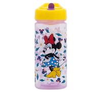 Stor Reusable Water Bottle Minnie Mouse with Built-in Straw 530ml - BPA Free - Square Plastic Kids Drinking Bottle
