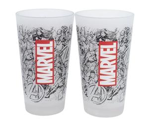 STOR Set of 2 Marvel Glass Water Glasses 500ml