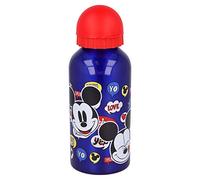 STOR Small Aluminium Bottle 400 ML It's A Mickey Thing, Multicoloured