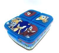 Stor - Sonic Lunchbox - School Travel Lunch Food Box - 3 Compartiment Rectangular Lunch Box - Lunch and Snack Container - 6,7x16,5x19,5 CM - 150GR