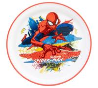 STOR Spider-Man Kids Plate 960ml Plastic Non-Slip Base Microwave Safe BPA Free Reusable Children Dinnerware