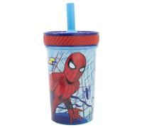 Stor Spiderman Plastic Cup with Silicone Straw