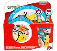 Stor Pokemon 5pcs Kids Lunch Breakfast Dinner Tableware Set Plate, Bowl, Cutlery & Tumbler, BPA Free, Children, Baby (Multicolour)