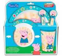 Stor Stee Set Boper Cuchara Vaso And Holder Peppa Core Suitable For Microwave