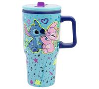 Stor Steel Tumbler with Handle and Lid Stitch 640ml - Double Wall with Anti-Spill Spout for Kids