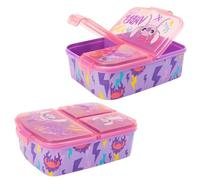 STOR Stitch Angel Sandwich Box for Kids with 3 Compartments 2156ml - BPA Free School Lunch Container for Children