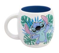 STOR Stitch Ceramic Globe Mug 380ml - Large Breakfast Coffee Mug with Original Design - Microwave and Dishwasher Safe