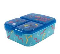 STOR Stitch Kids Childrens Multi Compartment Rectangular School Travel Lunch Food Box Sandwich Bento Container, BPA Free (Blue)