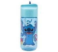 Stor Stitch Palms Reusable Kids Water Bottle 430ml | Disney Lilo & Stitch Tropical Flowers Design - Screw Top with Flip Spout - Suitable for School
