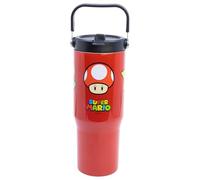 Stor Super Mario Bros Insulated Tumbler 860ml Stainless Steel with Handle - Travel Mug for Hot and Cold Coffee Drinks