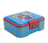 STOR Super Mario Bros Kids Sandwich Box with 3 Compartments - 1786ml - Robust BPA-Free Plastic Lunch Container for Children - School Lunchbox