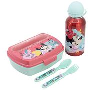 Stor Urban Starter Set with 400 ml Aluminium Bottle and Lunch Box with Cutlery Minnie Mouse Being More Minnie Mouse