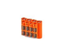 Storacell AA + AAA Combo Battery Storage Caddy and Dispenser, Orange, Holds 4 AA + 4 AAA Batteries (Not Included), Durable & Compact Design, The Original Battery Caddy, Made in The USA
