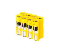 Storacell by Powerpax AA Battery Caddy, Yellow, Holds 8 Batteries