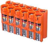 Storacell by Powerpax AAA Battery Caddy, Orange, Holds 12 Batteries