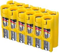 Storacell by Powerpax AAA Battery Caddy, Yellow, Holds 12 Batteries