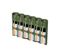 Storacell by Powerpax Slim Line "AAA" Battery Caddy, Military Green - Holds 6 "AAA" Batteries by Storacell
