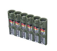 Storacell by Powerpax Slim Line AAA Battery Caddy, Military Green - Holds 6 AAA Batteries Color: Military Green Consumer Portable Electronics/Gadgets